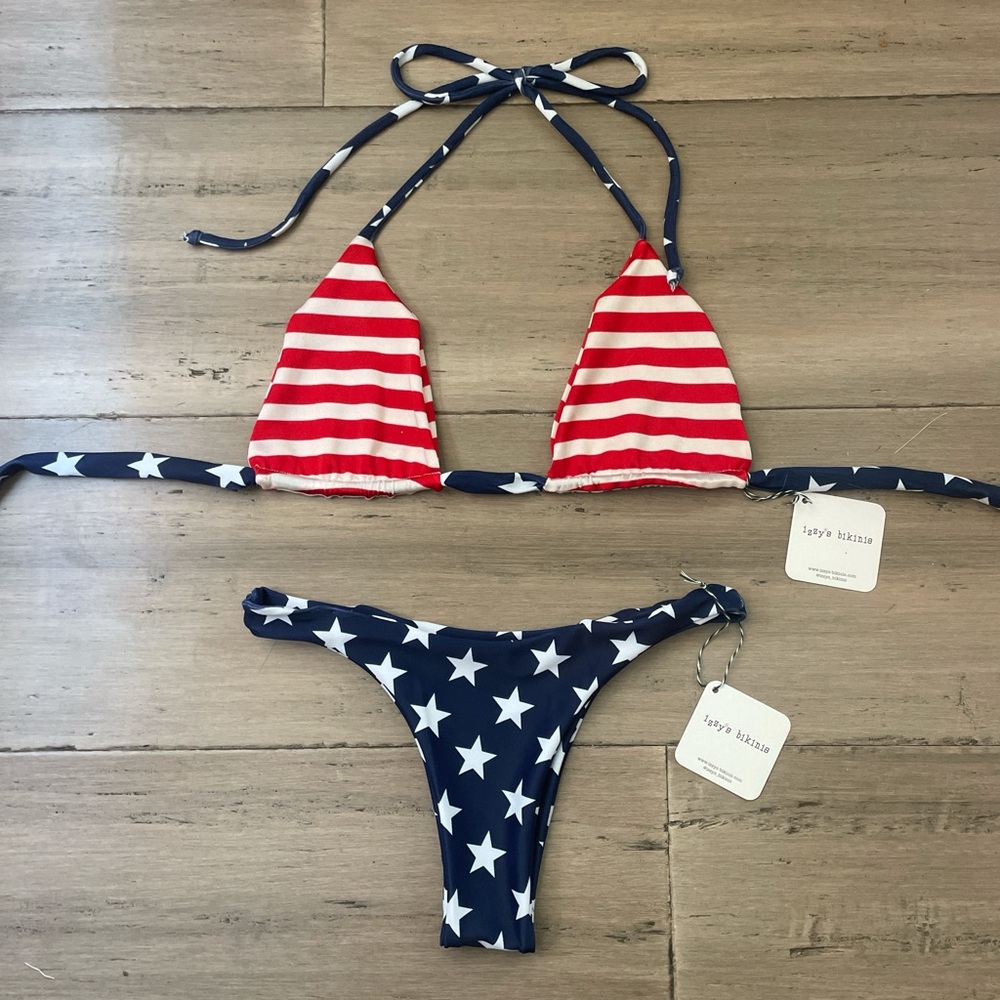 Red Stripes and Blue Star Bikini Set